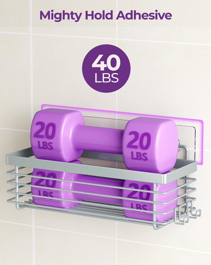 ODesign Shower Caddy 3 Pack SUS304 Stainless Steel-No Drilling-Shower Bathroom Shelves Rack,Rustproof Wall Mounted,Adhesive Shower Shelf Basket Organizer-Grey - Image 3